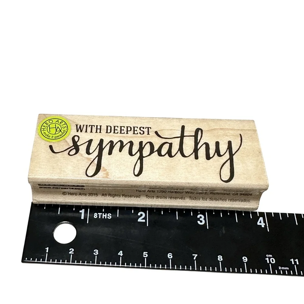 Hero Arts With Deepest Sympathy Wood Mounted Rubber Stamp G6072 Made in USA
